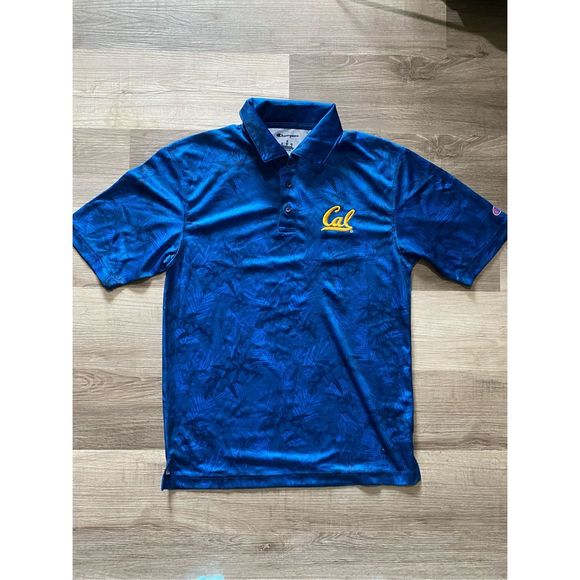 Champion California Golden Bears NCAA Blue Polo Short-Sleeve Shirt, Size Small - Picture 1 of 7